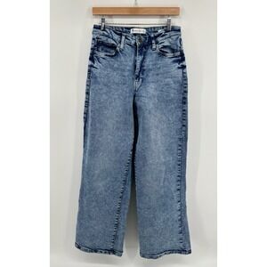 American Tall Stevie Wide Leg Jeans Sz 29 Perfect Blue High Rise Preppy Denim